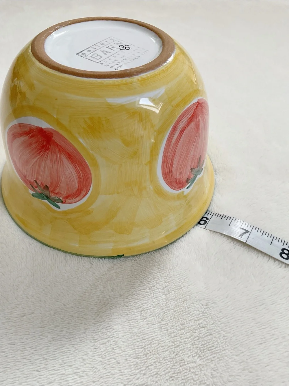 Vintage Pottery Barn Italy Hand Painted Tomato Serving Bowl Tuscan Farmhouse